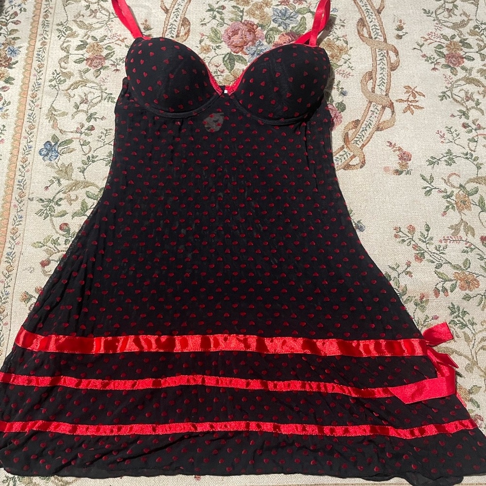 y2k heart lingerie top